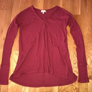 Dark red sweater